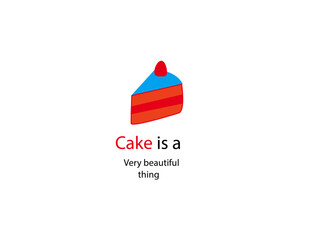 Cute Cake Illustration with Fun Modern Typography