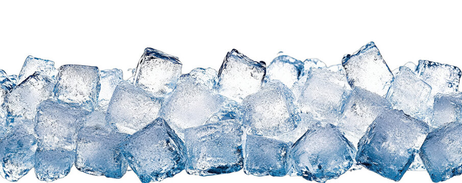 Close-up view of blue ice cubes for refreshing drinks