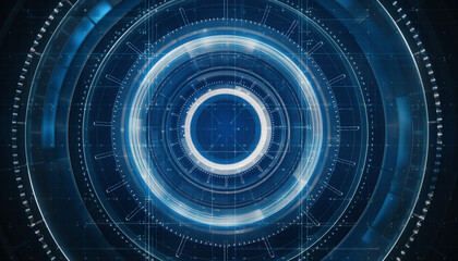 Tech Interface Abstract: A mesmerizing display of a futuristic technological interface, designed with intricate circular patterns. Evoking a sense of innovation and cutting-edge advancement.