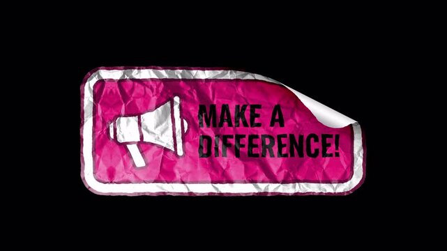 Make a Difference Badge, Peel Off Sticker