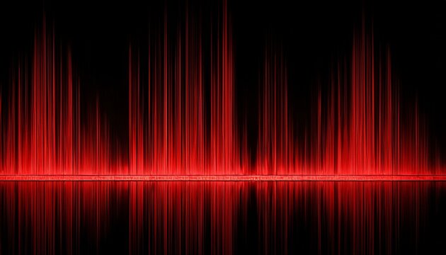 Vertical Red Glitch Lines Forming Abstract Waveform