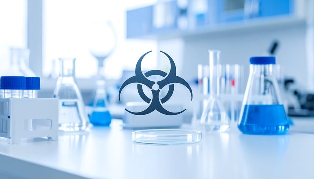 Radiant Minimal Biohazard Emblem with Soft Firefly Glow in Clean Space