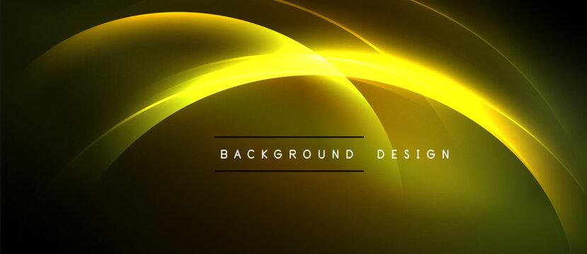 Abstract golden lines create dynamic wave effect. Dark background emphasizes bright luminosity, modern design element.
