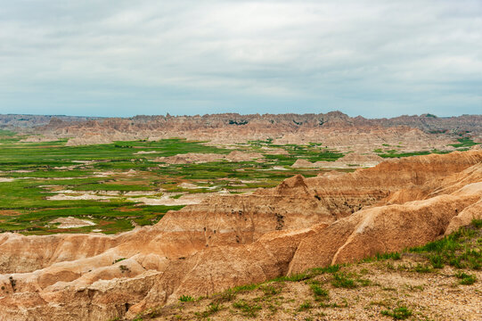 Badlands National Park in South Dakota. The rugged beauty of the Badlands draws visitors from around the world
