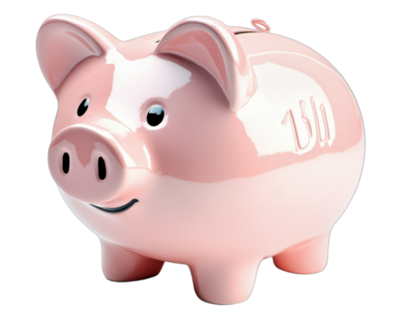 Pink piggy bank for saving money and financial planning