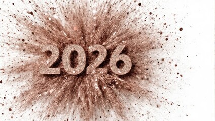 Sparkling 2026 New Year Celebration with Glittering Explosion.