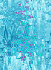 Abstract view of Christmas trees and pine needles shows color contrasts  with gentle blur offering zig zag forms of nature for background celebration events.