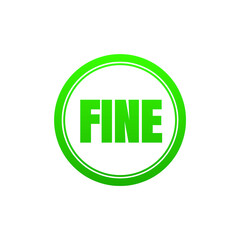 Green Fine Stamp Icon – Penalty, Fee, Warning Symbol