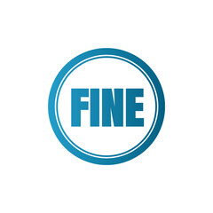Blue Fine Stamp Icon – Penalty, Fee, Warning Symbol