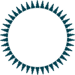 New Year frame. Cute simple Christmas tree frame. Nature template to write text matter. Tree elements