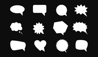 speach bubble all icons set cloud messaging star thinking black icon
