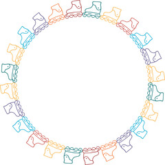 Roller Skates frame. Colorful design for players template. Frame with empty space for your text