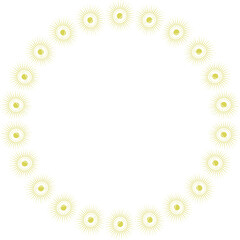 Star round frame. Sunburst explosion star. Template with empty space for your text
