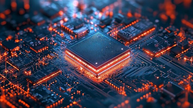 Intricate Circuitry Microchip Matrix A Stunning Showcase Of Modern Computing Innovation Today