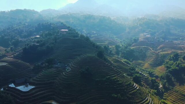 Going above the rice fields of Sa Pa in the north of Vietnam. Incredible view taken with my drone.