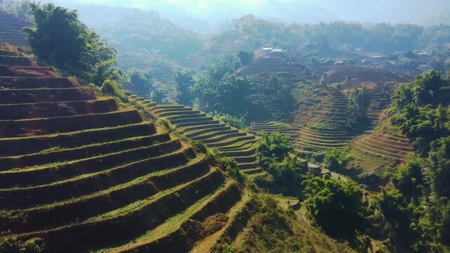 Going above the rice fields of Sa Pa in the north of Vietnam. Incredible view taken with my drone.