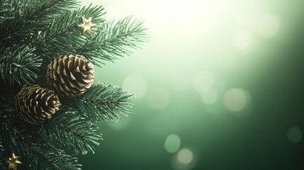 Elegant Festive Holiday Greenery Arrangement with Adornment, Branches, and Pine Cones for New Year