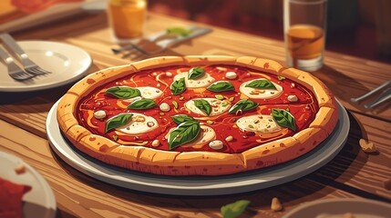 pizza with mushrooms