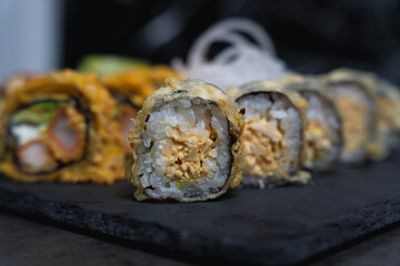 Fresh Sushi Pieces – Japanese Cuisine, Traditional Asian Food © Gabi