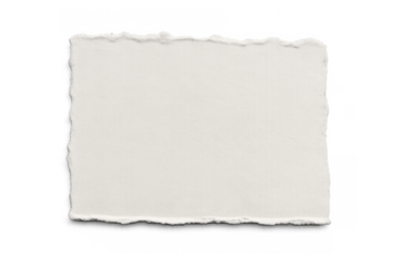 Blank white paper piece with torn edges, creating a textured background and copy space for notes or messages