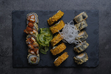 Fresh Sushi Pieces – Japanese Cuisine, Traditional Asian Food © Gabi