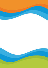 Abstract Colorful Wavy Lines Background Template with Copy Space for Banner or Certificate