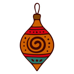 Vibrant folk inspired ornament featuring bold swirls, geometric accents, and warm earthy tones, perfect for festive, cultural, or handcrafted design themes.