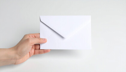 White envelope held in hand