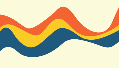 Color wave bands flowing across beige space in smooth layered motion