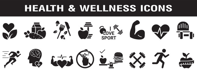 Wellness web icon set in line style. Relaxation, spa, sleep, yoga, health, lifestyle, spiritual practice, meditation, collection. Vector illustration.