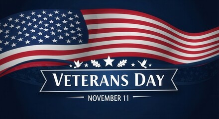 Honor our heroes this Veterans Day with a patriotic design featuring the American flag and symbolic imagery for remembrance on November 11