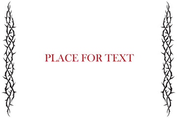 black frame of thorns image isolated on white background