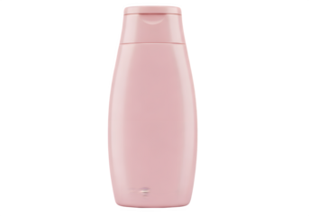 Blank Pale Pink Cosmetic Bottle Mockup for Shampoo or Lotion with Flip Top Cap Isolated on Transparent Background PNG