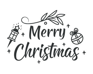 Elegant Merry Christmas Greeting with Sparkler Ornament and Festive Decoration Holiday Season Wishes