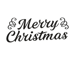 Elegant Merry Christmas Script on White Background for Holiday Greetings and Festive Designs Stock Photo for Christmas Decoration
