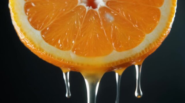 dripping juice from fresh oranges