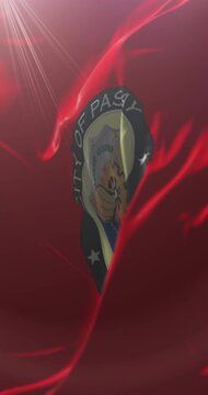 Flag of Pasay, Philippines. Loop. 4K Vertical