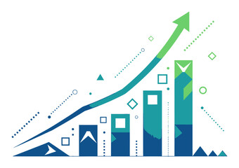 Geometric Abstract Financial Growth Chart - Modern Business Vector Art