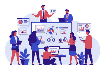 Business Strategy Planning Gradient Vector Illustration - Modern Contemporary Design