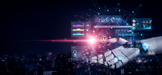 A generative AI assistant creates and manages a business intelligence dashboard. The system provides real-time data analytics, predictive visualizations, and security insights. Fermion