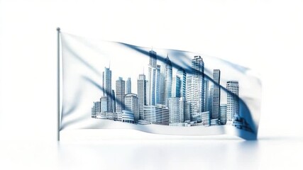 Video A city skyline at sunset with modern buildings and urban landscape