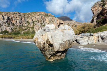 Naklejka premium geological formation at Preveli beach, Crete