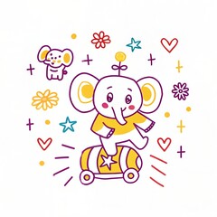 Naklejka premium cute cartoon illustration artwork