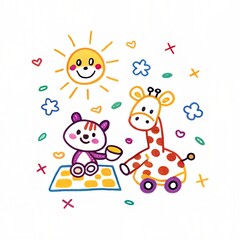 Fototapeta premium cute cartoon illustration artwork