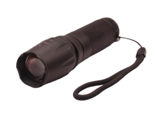 Tactical Led Flashlight Isolated on Transparent