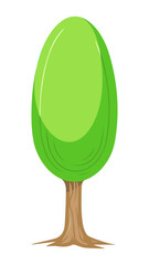 vector illustration of a green tree oval shape