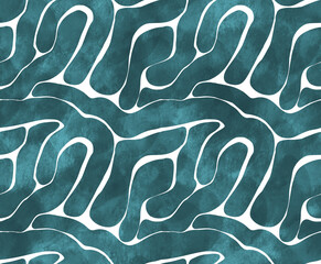 Fototapeta premium abstract seamless pattern with waves turquoise textured beautiful background