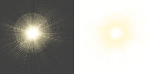 Obraz premium Radiant sunburst of light rays emanating from a central point, creating a dynamic and energetic effect, perfect for adding vibrancy and focus to your designs