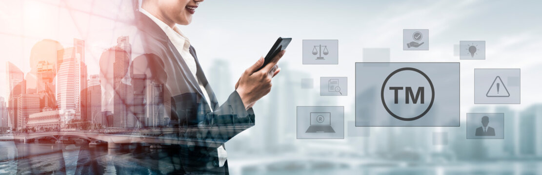 Trademark protection and legal compliance with TM icon, copyright law, patent check, intellectual property rights, and branding regulation enforcement Vouch