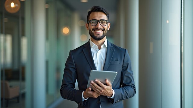 Overtired businessman took off glasses and touching temples, suffering from migraine and headache, man working late with laptop in office. Arabic style. Muslim businessman.
